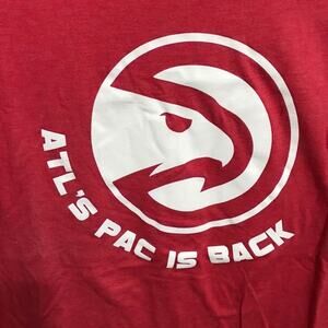 Atlanta Hawks Shirt NBA Men’s L Tee Logo Red & White, 2014 Giveaway Shirt RARE